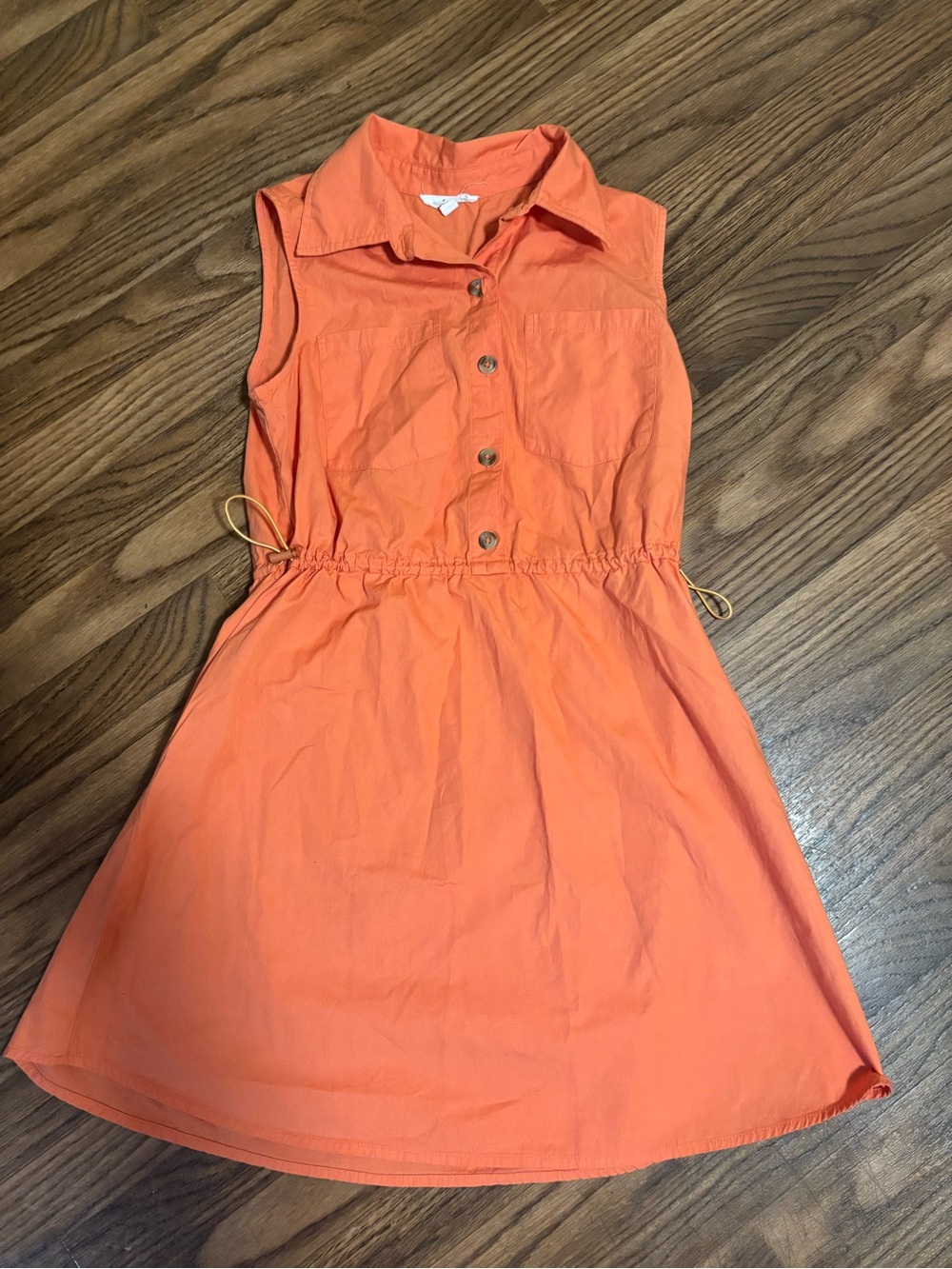 Derek Heart * Collard Utility Shirt Dress * Small * Coral Orange.